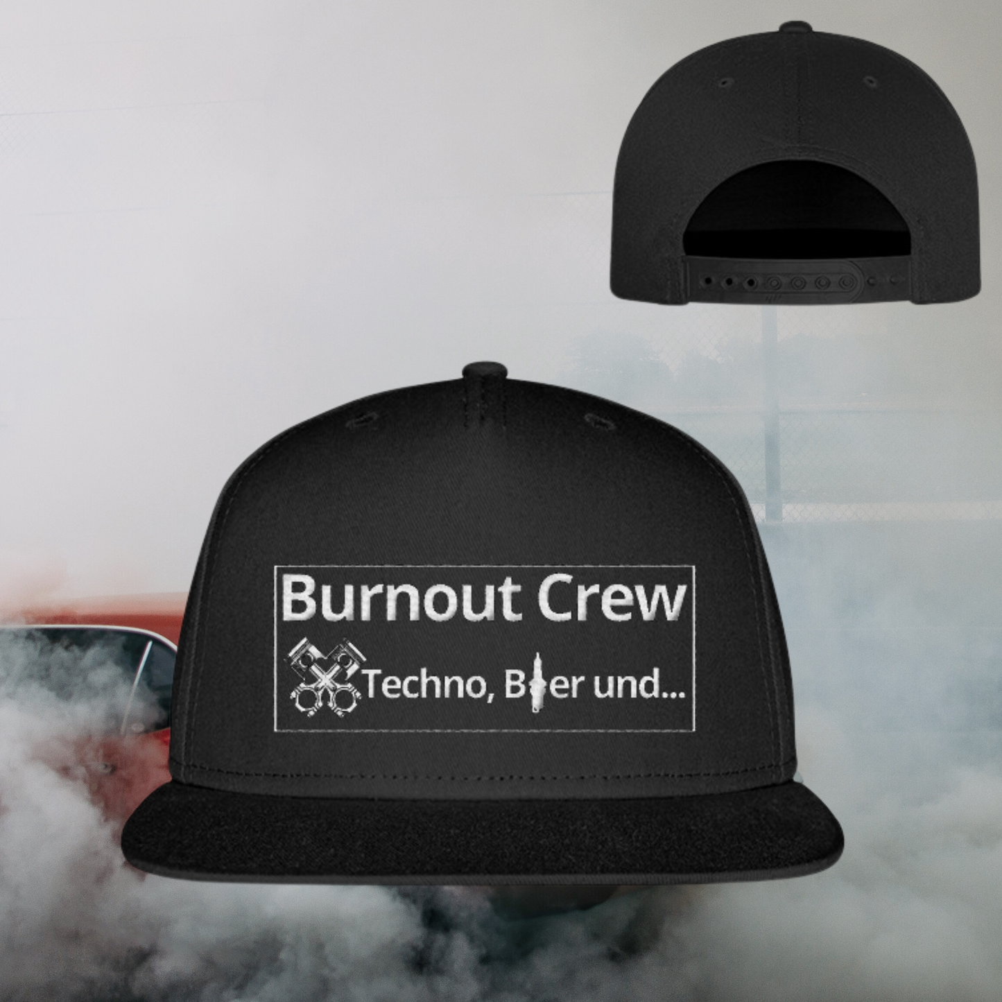 Burnout Crew   - Snapback mit Stick