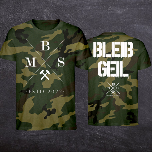 BMS BLEIB GEIL - Camouflage Premiushirt